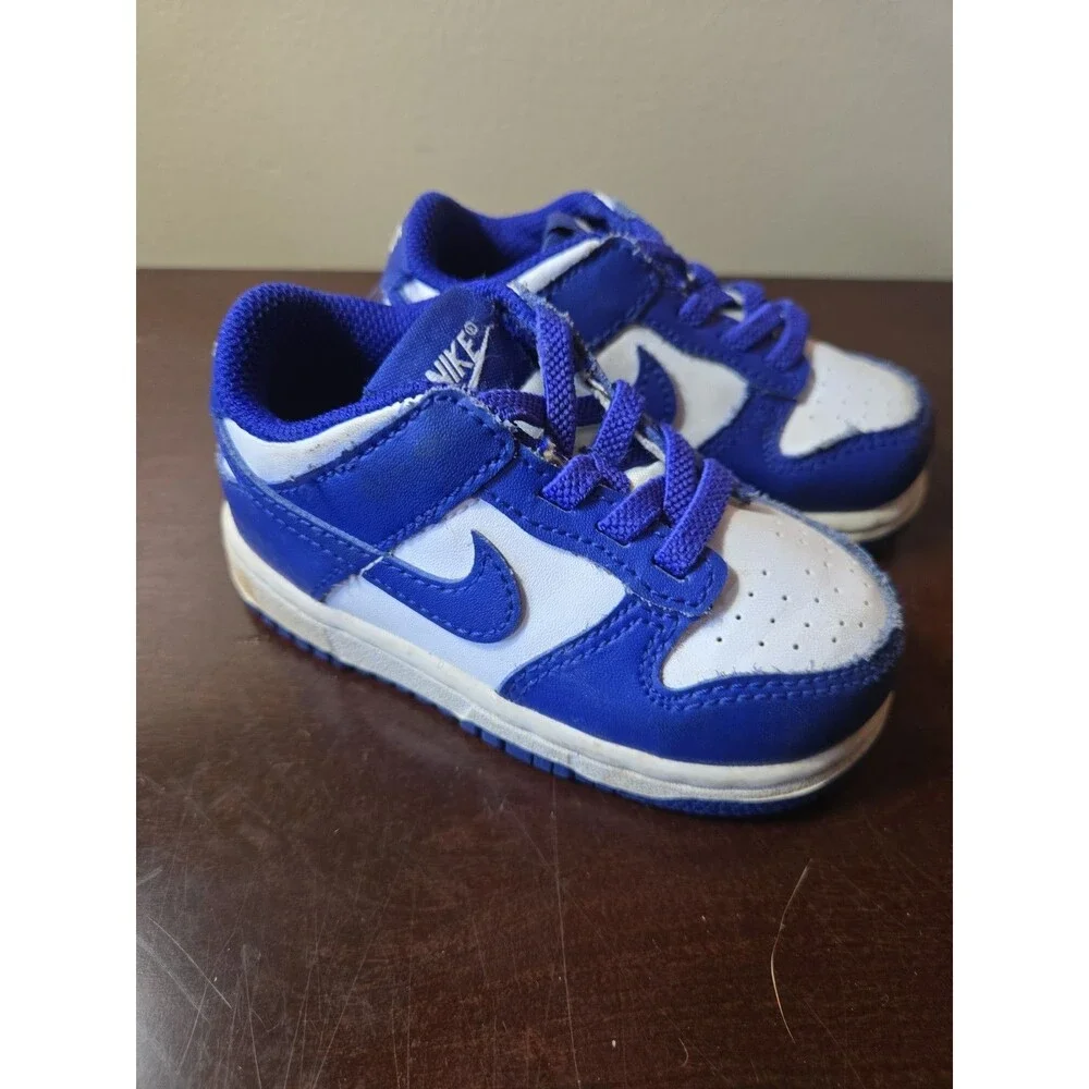 Nike Dunk Low Kids Toddler Shoes Blue/White Athletic Sneakers Size-6C US
